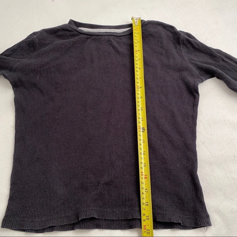 Old Navy black waffle knit thermal long sleeve shirt M/8